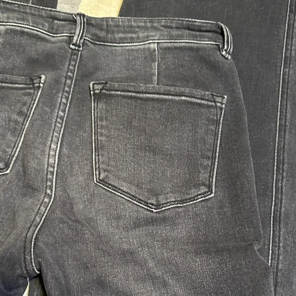 A117. Black high rise Wide Leg Jeans - have been altered size 26 - Picture 2 of 14